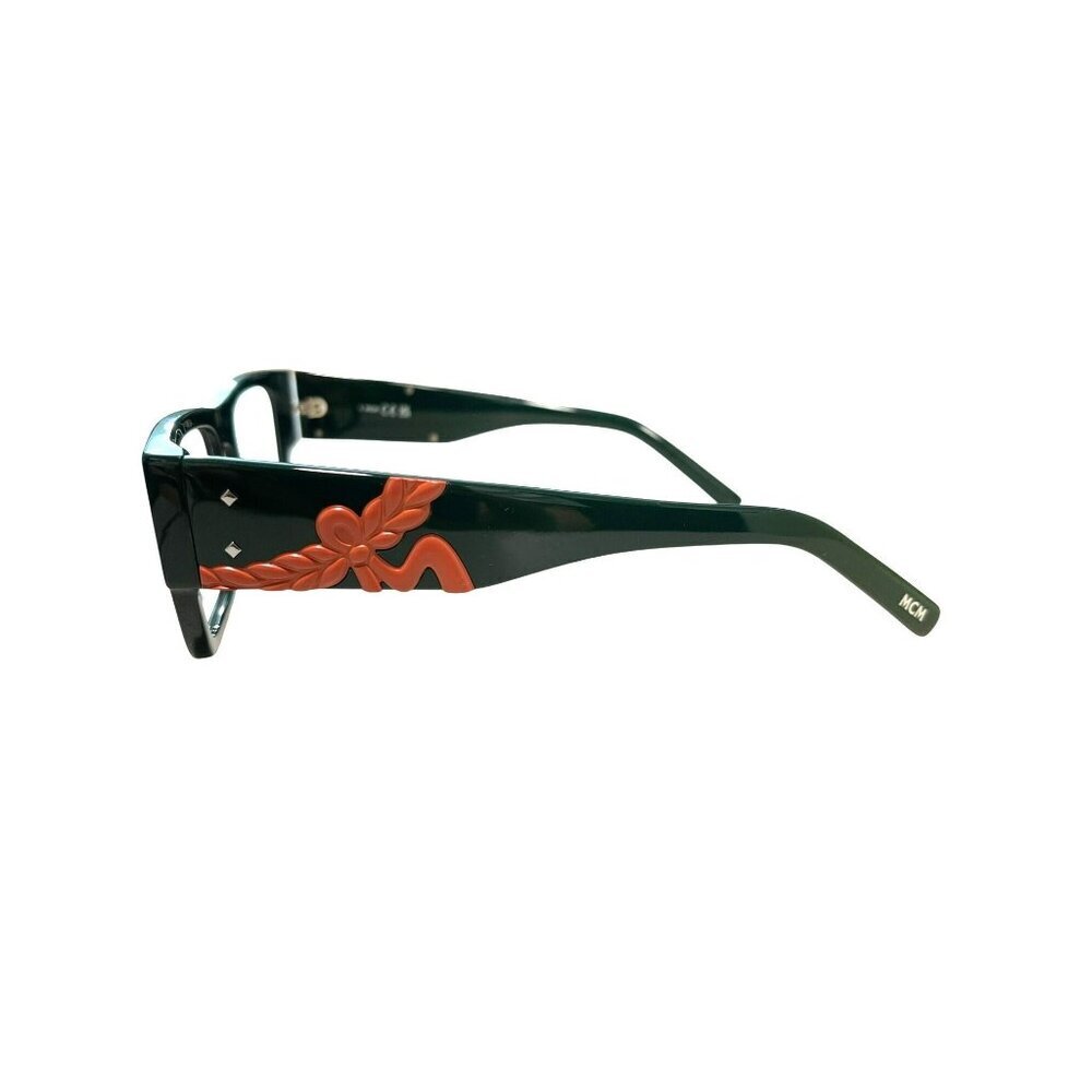 MCM Rectangular Green RX Eyeglasses With Tan Crossbody Pouch New - Picture 5 of 13